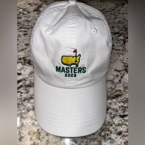 2023 Masters White Stacked Logo Caddy Slouch Hat/Cap-New Without Tag